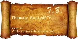 Thomasz Bolivár névjegykártya